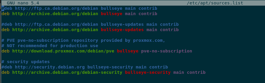 The nano editor show the original lines have been commmented out, and replaced with almost duplicate lines that have the URLs updated to use archive.debian.org