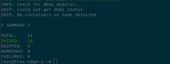 Terminal output showing the results of the readiness check again. This time 26 tests passed with no warnings