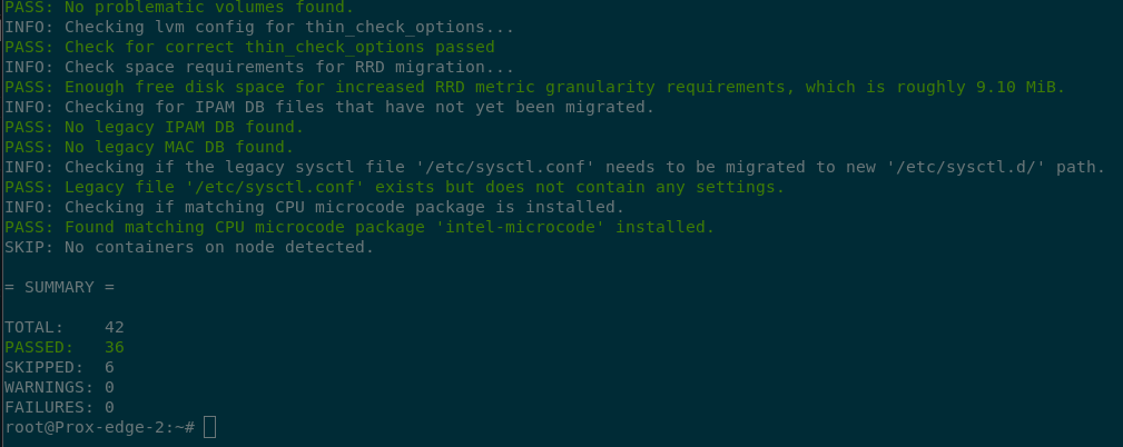 terminal output showing the results of the readiness check. This time there are no warnings.